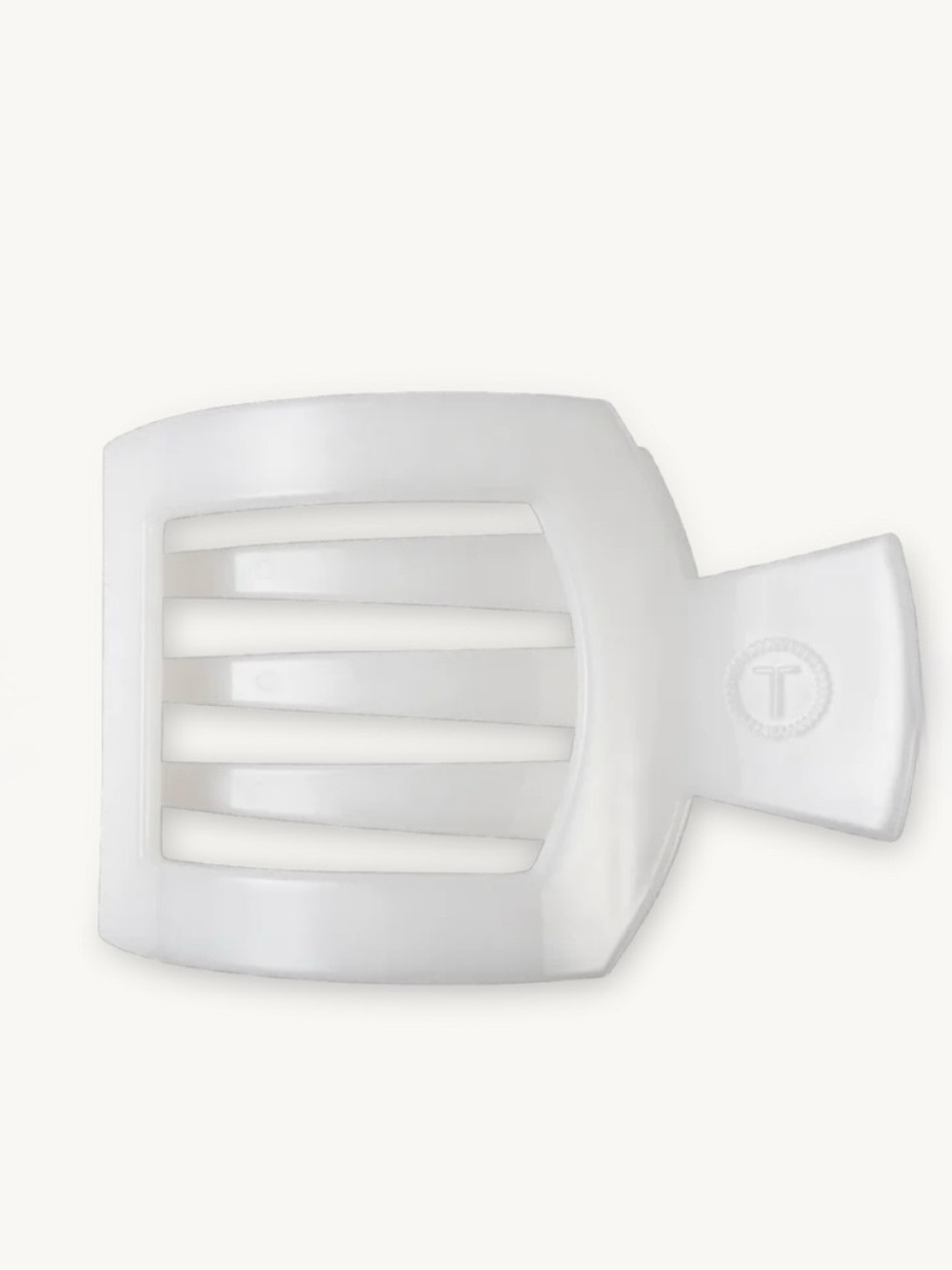TELETIES Coconut White Large Flat Hairclip.